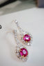 14K GOLD 1.77 CTW NATURAL RUBY & DIAMOND EARRINGS