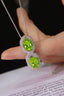 14K GOLD 2.72 CTW NATURAL PERIDOT & DIAMOND NECKLACE