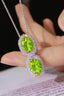 14K GOLD 2.72 CTW NATURAL PERIDOT & DIAMOND NECKLACE