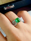 14K GOLD 2.65 CT NATURAL EMERALD & DIAMOND RING