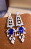 14K GOLD 2.97 CTW NATURAL SAPPHIRE & DIAMOND EARRINGS