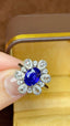 14K GOLD 2.47 CTW NATURAL SAPPHIRE & DIAMOND RING