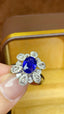 14K GOLD 2.47 CTW NATURAL SAPPHIRE & DIAMOND RING