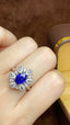 14K GOLD 2.47 CTW NATURAL SAPPHIRE & DIAMOND RING