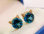 14K GOLD 6.05 CT NATURAL TOPAZ & DIAMOND EARRINGS