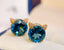 14K GOLD 6.05 CT NATURAL TOPAZ & DIAMOND EARRINGS