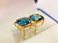 14K GOLD 6.05 CT NATURAL TOPAZ & DIAMOND EARRINGS