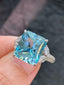 14K GOLD 6.40 CTW NATURAL AQUAMARINE & DIAMOND RING