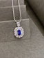 14K GOLD 2.16 CTW NATURAL SAPPHIRE & DIAMOND PENDANT( WITHOUT CHAIN )