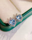 14K GOLD 1.25 CT NATURAL AQUAMARINE & DIAMOND EARRINGS