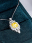 14K GOLD 2.51 CTW NATURAL YELLOW DIAMOND & DIAMOND NECKLACE