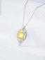 14K GOLD 2.51 CTW NATURAL YELLOW DIAMOND & DIAMOND NECKLACE