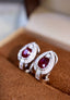 14K GOLD 1.92 CTW NATURAL RUBY & DIAMOND EARRINGS