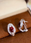 14K GOLD 1.92 CTW NATURAL RUBY & DIAMOND EARRINGS