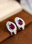 14K GOLD 1.92 CTW NATURAL RUBY & DIAMOND EARRINGS