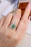 14K GOLD 1.93 CTW VIVID GREEN NATURAL TSAVORITE & DIAMOND RING