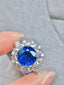 14K GOLD 2.77 CTW NATURAL SAPPHIRE & DIAMOND RING/PENDANT( WITHOUT CHAIN )