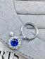 14K GOLD 2.77 CTW NATURAL SAPPHIRE & DIAMOND RING/PENDANT( WITHOUT CHAIN )