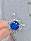 14K GOLD 2.77 CTW NATURAL SAPPHIRE & DIAMOND RING/PENDANT( WITHOUT CHAIN )