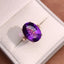 14K GOLD 8.10 CTW NATURAL AMETHYST & DIAMOND RING