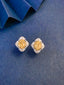 14K GOLD 2.30 CTW NATURAL YELLOW DIAMOND & DIAMOND EARRINGS