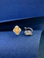 14K GOLD 2.30 CTW NATURAL YELLOW DIAMOND & DIAMOND EARRINGS