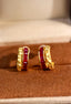 14K GOLD 2.10 CT NATURAL RUBY EARRINGS