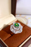 14K GOLD 3.32 CTW NATURAL EMERALD & DIAMOND RING