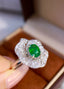 14K GOLD 3.32 CTW NATURAL EMERALD & DIAMOND RING