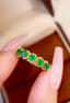 14K GOLD 1.14 CTW NATURAL EMERALD & DIAMOND RING