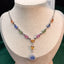 14K GOLD 9.65 CT NATURAL SAPPHIRE & DIAMOND NECKLACE