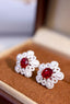 14K GOLD 1.89 CTW NATURAL RUBY & DIAMOND EARRINGS