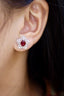 14K GOLD 1.89 CTW NATURAL RUBY & DIAMOND EARRINGS