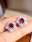 14K GOLD 1.89 CTW NATURAL RUBY & DIAMOND EARRINGS