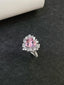 14K GOLD 2.99 CTW VIVID PINK NATURAL MORGANITE & DIAMOND RING