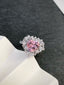 14K GOLD 2.99 CTW VIVID PINK NATURAL MORGANITE & DIAMOND RING