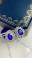 14K GOLD 4.14 CTW NATURAL SAPPHIRE & DIAMOND EARRINGS