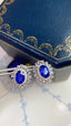 14K GOLD 4.14 CTW NATURAL SAPPHIRE & DIAMOND EARRINGS