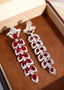 14K GOLD 10.46 CTW NATURAL RUBY & DIAMOND EARRINGS