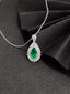 14K GOLD 3.39 CTW VIVID GREEN NATURAL EMERALD & DIAMOND PENDANT( WITHOUT CHAIN )