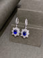 14K GOLD 5.34 CTW NATURAL SAPPHIRE & DIAMOND EARRINGS