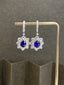 14K GOLD 5.34 CTW NATURAL SAPPHIRE & DIAMOND EARRINGS