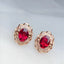 14K GOLD 1.50 CT NATURAL TOURMALINE & DIAMOND EARRINGS