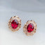 14K GOLD 1.50 CT NATURAL TOURMALINE & DIAMOND EARRINGS