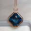 14K GOLD 17.60 CT NATURAL TOPAZ & DIAMOND PENDANT( WITHOUT CHAIN )