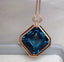 14K GOLD 17.60 CT NATURAL TOPAZ & DIAMOND PENDANT( WITHOUT CHAIN )