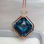 14K GOLD 17.60 CT NATURAL TOPAZ & DIAMOND PENDANT( WITHOUT CHAIN )