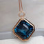 14K GOLD 17.60 CT NATURAL TOPAZ & DIAMOND PENDANT( WITHOUT CHAIN )