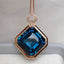 14K GOLD 17.60 CT NATURAL TOPAZ & DIAMOND PENDANT( WITHOUT CHAIN )