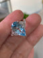 14K GOLD 6.97 CTW NATURAL AQUAMARINE & DIAMOND RING